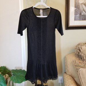 Black dress with corded embellishments 20s style